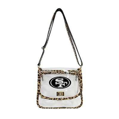 Sac à main transparent Logo Brands San Francisco 49ers avec bordure léopard