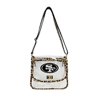 Sac à main transparent Logo Brands San Francisco 49ers avec bordure léopard