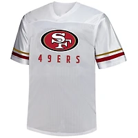 Maillot à col en V blanc Christian McCaffrey Fanatics pour homme des 49ers de San Francisco, grande taille