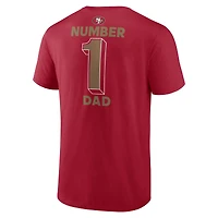 T-shirt Fanatics Scarlet San Francisco 49ers pour homme, grand et grand, numéro un, papa