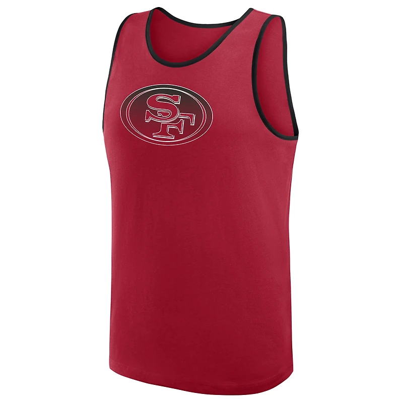 Débardeur Fanatics Scarlet pour homme, succès inégalé des 49ers de San Francisco