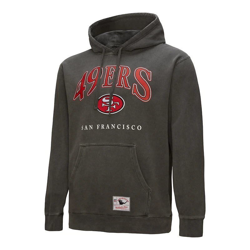 Sweat à capuche gris pour homme Mitchell & Ness San Francisco 49ers Slot