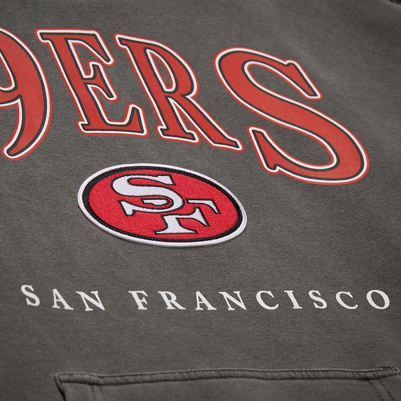 Sweat à capuche gris pour homme Mitchell & Ness San Francisco 49ers Slot