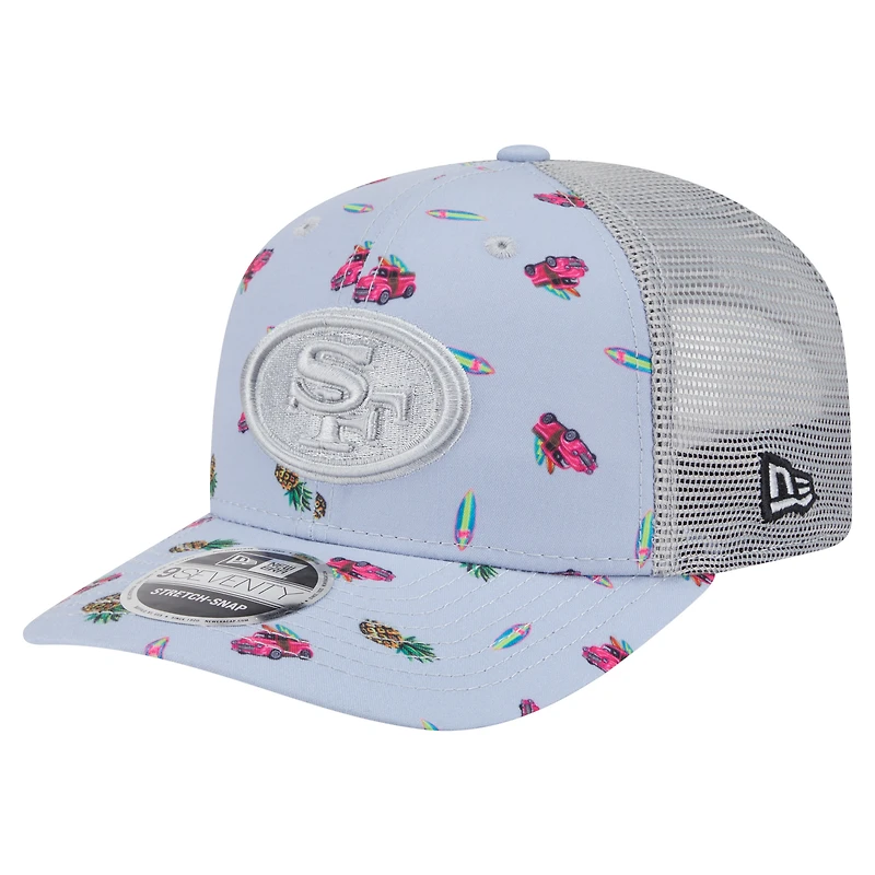 Men's New Era Light Blue San Francisco 49ers Adventure Surfboard 9SEVENTY Adjustable Hat