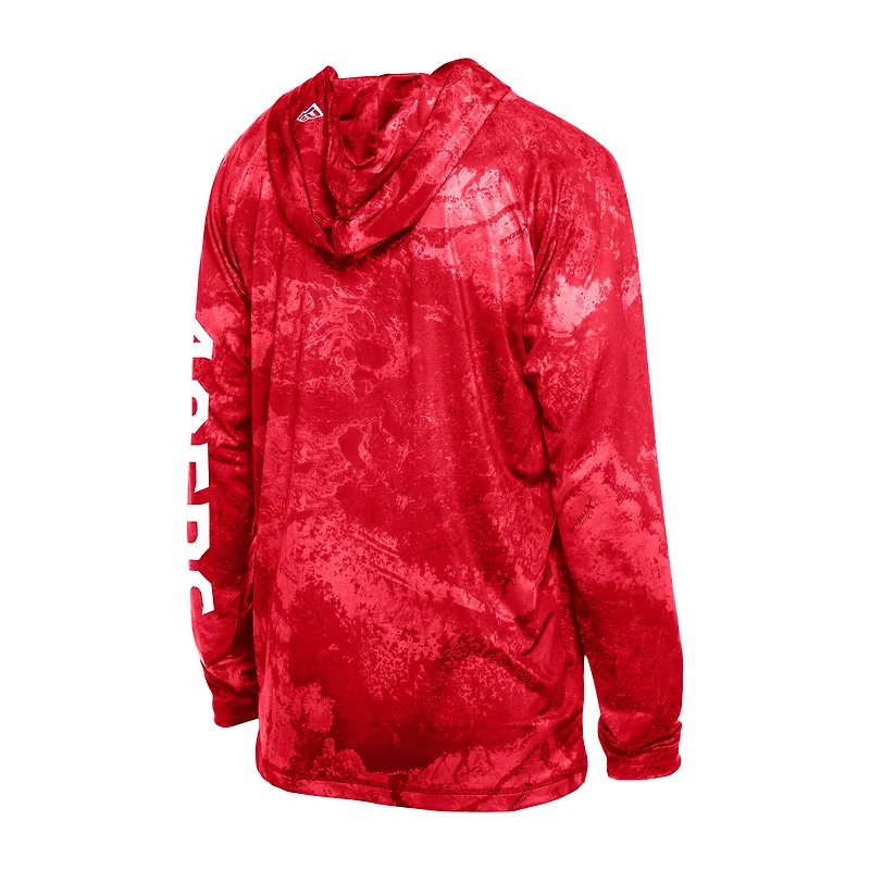Men's New Era Red San Francisco 49ers RealTree Xtreme Camo Raglan Long Sleeve Hooded Top
