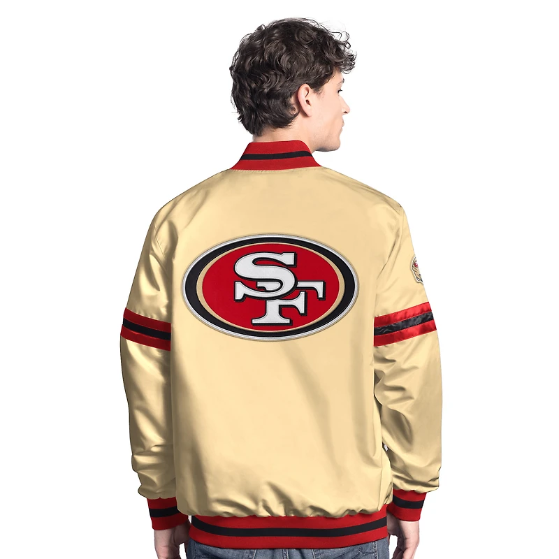 Veste universitaire à boutons-pression Starter Gold San Francisco 49ers Scout pour homme