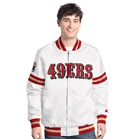 Veste universitaire à boutons-pression Scout Starter blanche pour homme des 49ers de San Francisco