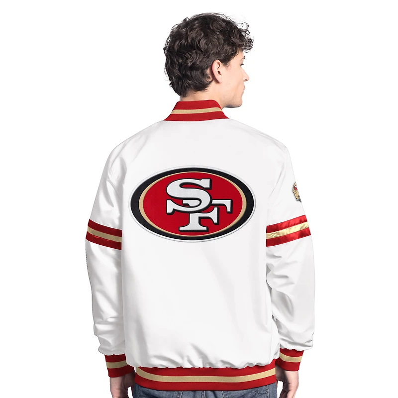 Veste universitaire à boutons-pression Scout Starter blanche pour homme des 49ers de San Francisco