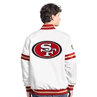 Veste universitaire à boutons-pression Scout Starter blanche pour homme des 49ers de San Francisco