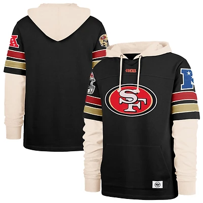 Men's '47  Black San Francisco 49ers Split Zone Cornerback Duo Lacer Hoodie