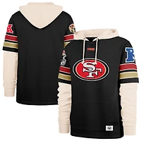 Men's '47  Black San Francisco 49ers Split Zone Cornerback Duo Lacer Hoodie