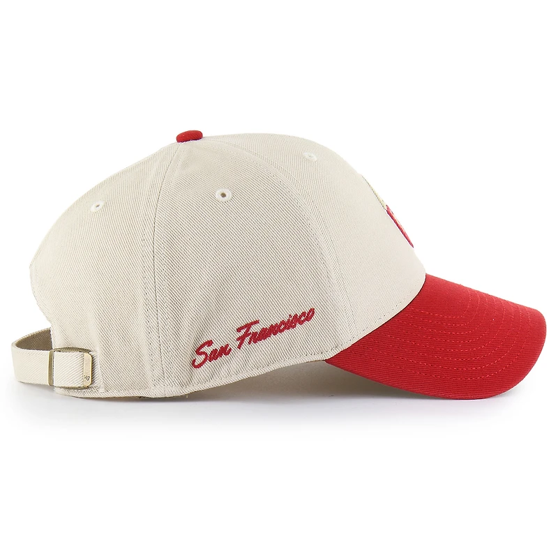 Men's '47 Cream/Scarlet San Francisco 49ers Fairfield MVP Throwback Adjustable Hat