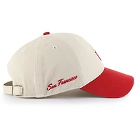 Men's '47 Cream/Scarlet San Francisco 49ers Fairfield MVP Throwback Adjustable Hat