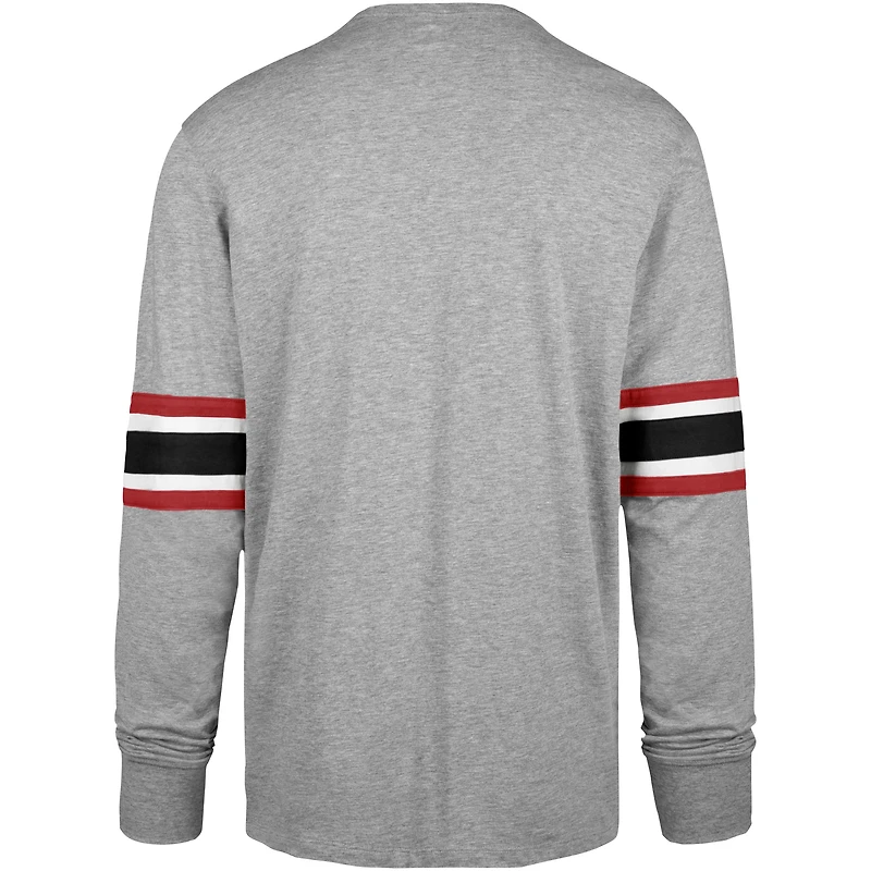T-shirt à manches longues pour hommes '47 gris San Francisco 49ers fidèle la baie Cover Two Brex