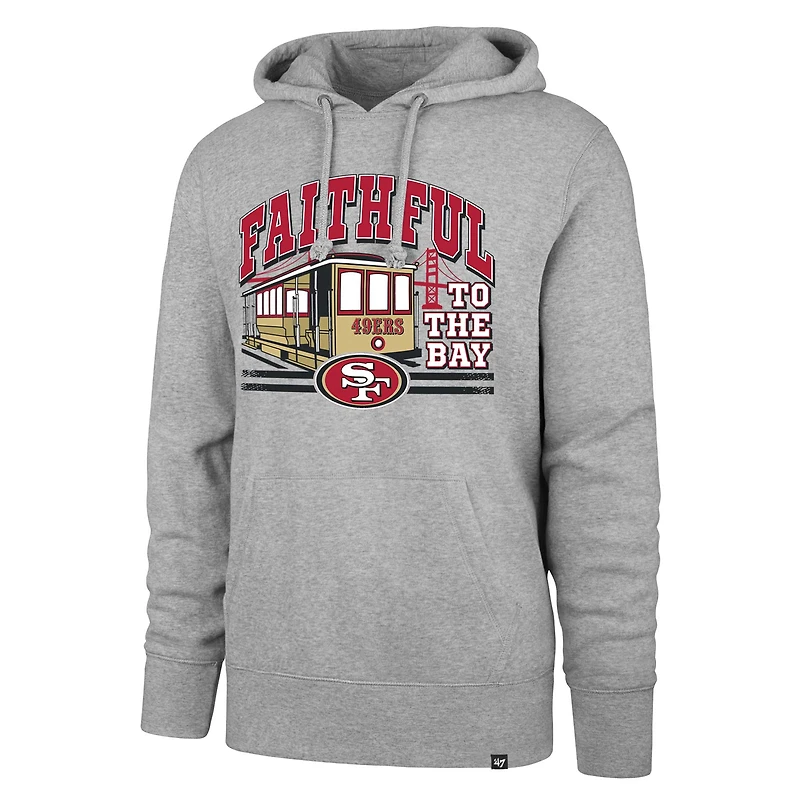 Men's '47 Gray San Francisco 49ers Regional Headline Pullover Hoodie