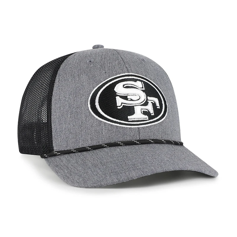 Casquette ajustable en corde de carbone des 49ers de San Francisco « 47 » pour homme, couleur anthracite chiné