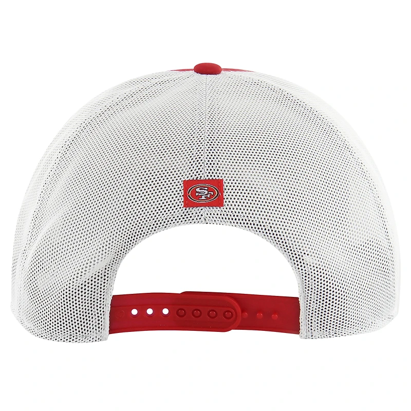 Men's '47 Scarlet/White San Francisco 49ers Downburst Relaxed Hitch Trucker Adjustable Hat