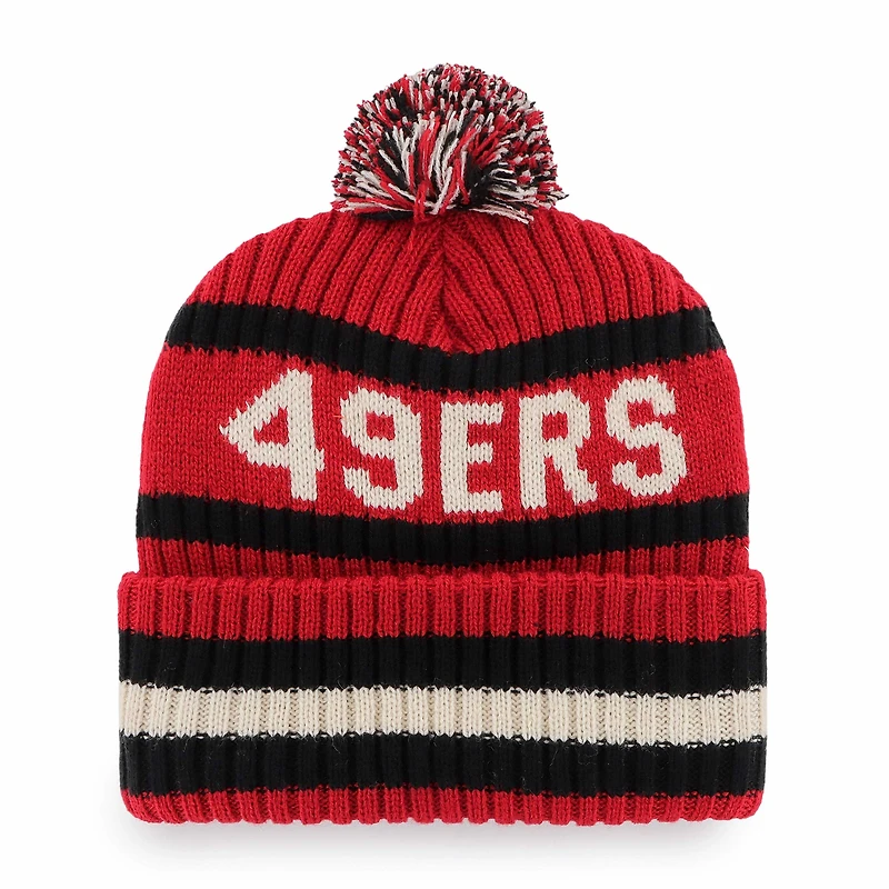 Men's '47  Scarlet San Francisco 49ers Bering Cuffed Knit Hat with Pom