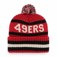 Men's '47  Scarlet San Francisco 49ers Bering Cuffed Knit Hat with Pom