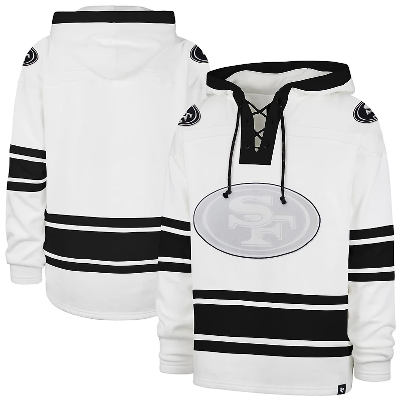 Lacer de qualité supérieure avec capuche pour homme des 49ers San Francisco '47, blanc, After Image