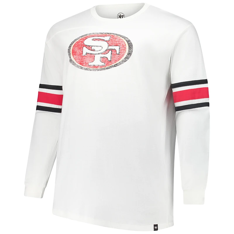 T-shirt à manches longues pour homme '47 San Francisco 49ers Big & Tall Premier Brex blanc