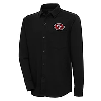 Veste boutonnée noire Antigua San Francisco 49ers pour homme