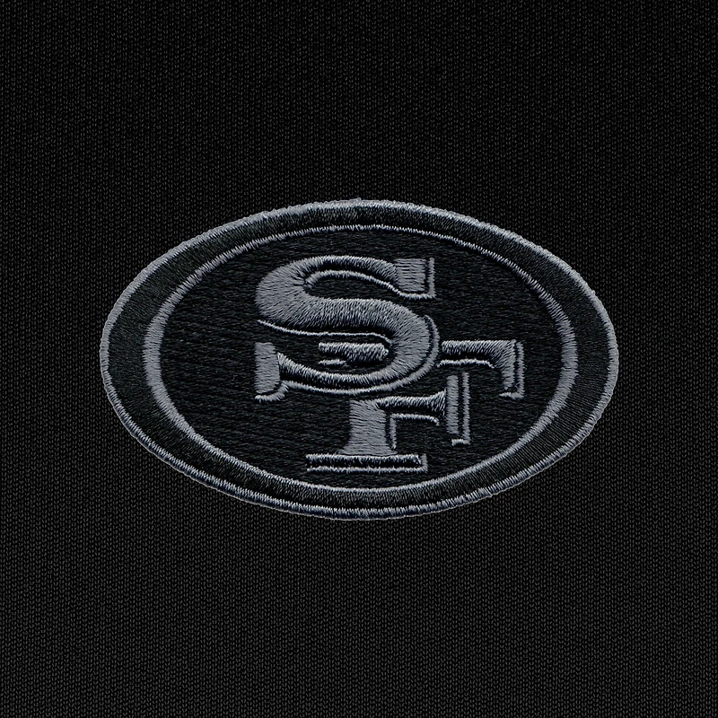 Pull zippé quart de tour pour homme, logo ton sur ton, Antigua Black San Francisco 49ers, grande taille