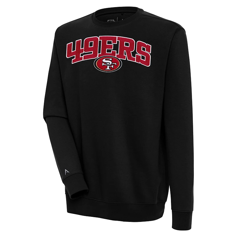 Sweat-shirt en chenille Victory Antigua Black pour homme des San Francisco 49ers