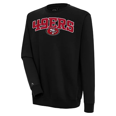Sweat-shirt en chenille Victory Antigua Black pour homme des San Francisco 49ers