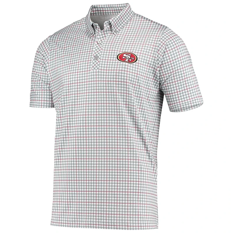Polo boutonné Deliver gris antigua/écarlate pour homme des 49ers de San Francisco