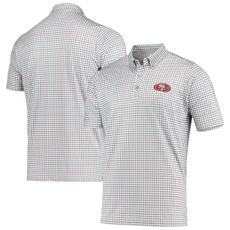 Polo boutonné Deliver gris antigua/écarlate pour homme des 49ers de San Francisco