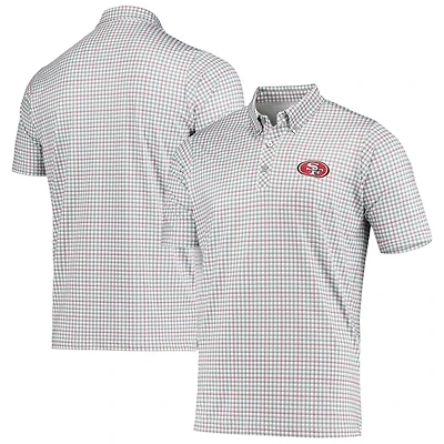 Polo boutonné Deliver gris antigua/écarlate pour homme des 49ers de San Francisco