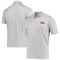 Polo boutonné Deliver gris antigua/écarlate pour homme des 49ers de San Francisco