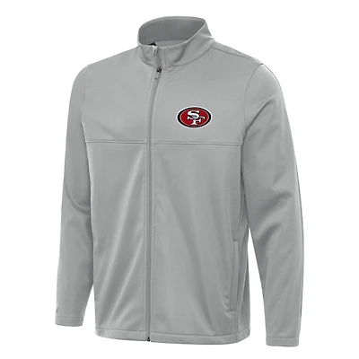 Men's Antigua Gray San Francisco 49ers  Links 2 Full-Zip Golf Jacket