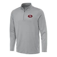 Men's Antigua Gray San Francisco 49ers Reprocess Quarter-Zip Top