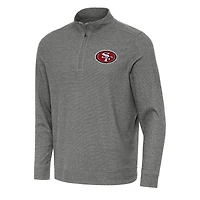 Haut à fermeture éclair discrète Antigua Heather Black pour homme des 49ers de San Francisco