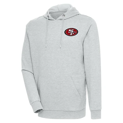 Men's Antigua Heather Gray San Francisco 49ers Action Lightweight Pullover Hoodie