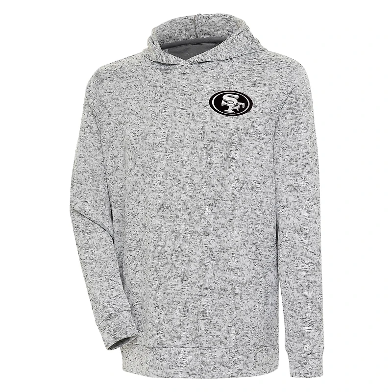 Sweat à capuche Antigua Heather Grey San Francisco 49ers Metallic Logo Absolute pour homme