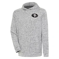 Sweat à capuche Antigua Heather Grey San Francisco 49ers Metallic Logo Absolute pour homme