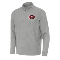 Haut à fermeture éclair discrète Antigua Heather Grey des 49ers de San Francisco pour homme