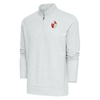 Pull-over à fermeture éclair quart de tour Gambit rétro avec logo l'équipe des 49ers San Francisco, gris chiné, pour homme