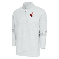 Pull-over à fermeture éclair quart de tour Gambit rétro avec logo l'équipe des 49ers San Francisco, gris chiné, pour homme