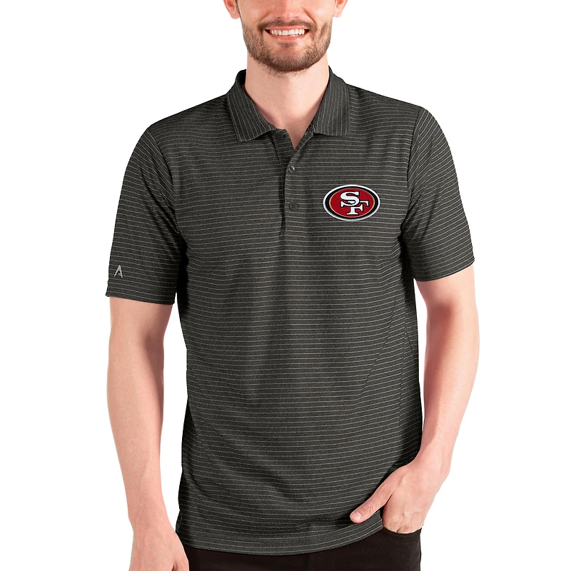 Polo Esteem Antigua chiné noir/argent pour homme des 49ers de San Francisco