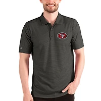 Polo Esteem Antigua chiné noir/argent pour homme des 49ers de San Francisco