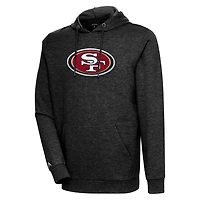 Sweat à capuche Action Chenille noir chiné Antigua pour homme des San Francisco 49ers
