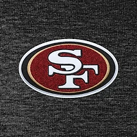 Men's Antigua Heathered Black San Francisco 49ers Action Chenille Pullover Hoodie