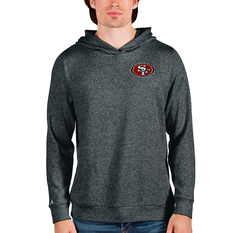 Sweat à capuche Absolute Antigua Heathered Anthracite pour homme des San Francisco 49ers