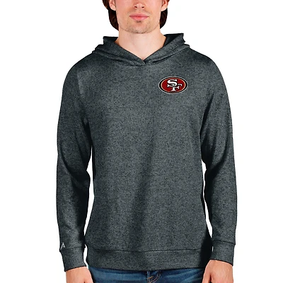 Sweat à capuche Absolute Antigua Heathered Anthracite pour homme des San Francisco 49ers