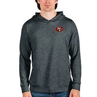 Sweat à capuche Absolute Antigua Heathered Anthracite pour homme des San Francisco 49ers