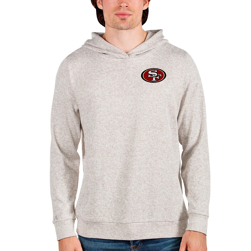 Sweat à capuche Absolute pour homme Antigua Oatmeal des San Francisco 49ers